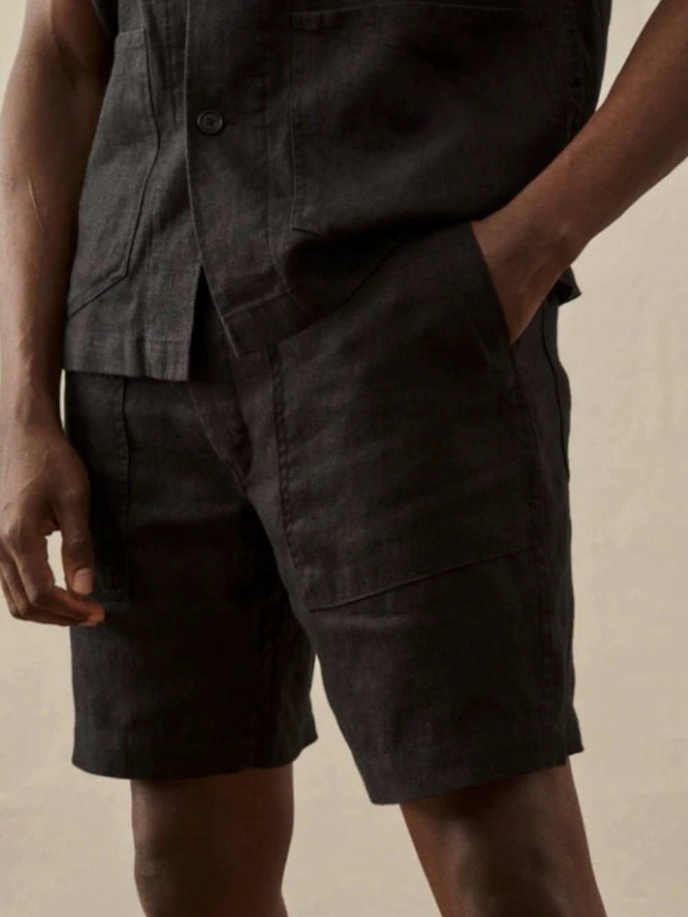 Buck Mason Loomed Linen Fatigue Shorts NWT